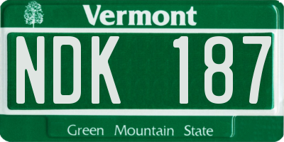 VT license plate NDK187
