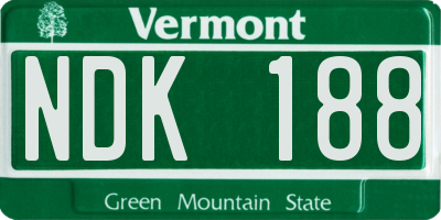 VT license plate NDK188