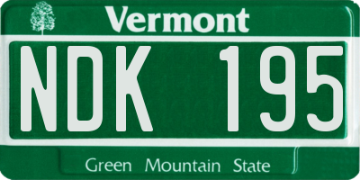 VT license plate NDK195