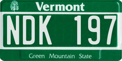 VT license plate NDK197