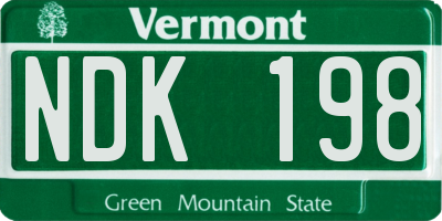 VT license plate NDK198