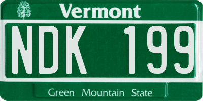 VT license plate NDK199