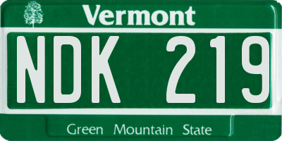 VT license plate NDK219