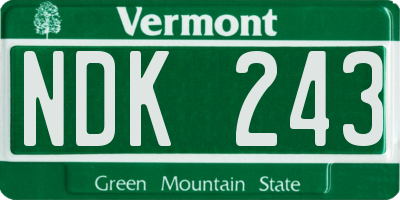 VT license plate NDK243
