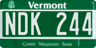 VT license plate NDK244