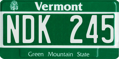 VT license plate NDK245