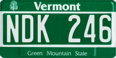 VT license plate NDK246