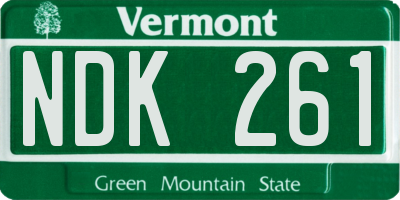 VT license plate NDK261