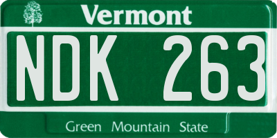 VT license plate NDK263