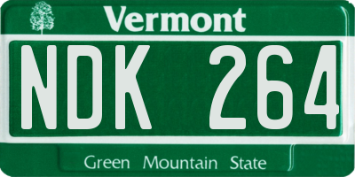 VT license plate NDK264