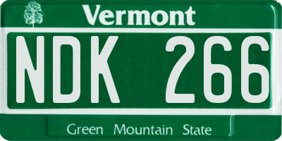 VT license plate NDK266