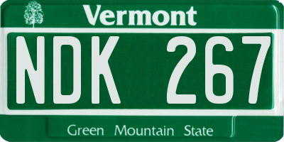 VT license plate NDK267
