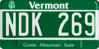 VT license plate NDK269