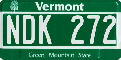 VT license plate NDK272