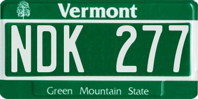 VT license plate NDK277