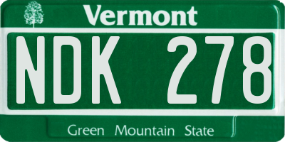 VT license plate NDK278