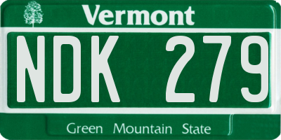 VT license plate NDK279