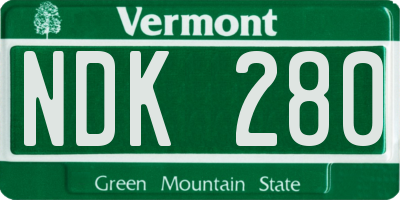 VT license plate NDK280