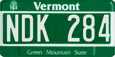 VT license plate NDK284