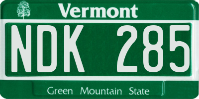 VT license plate NDK285