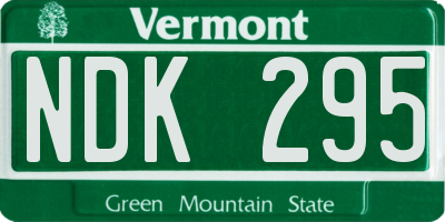 VT license plate NDK295