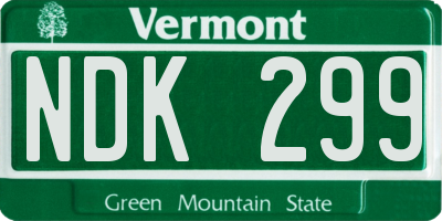 VT license plate NDK299