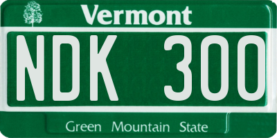VT license plate NDK300