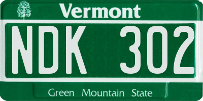 VT license plate NDK302