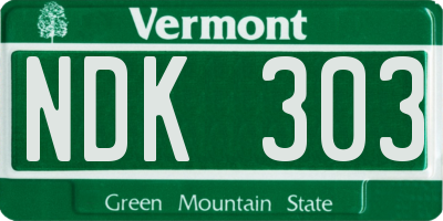 VT license plate NDK303