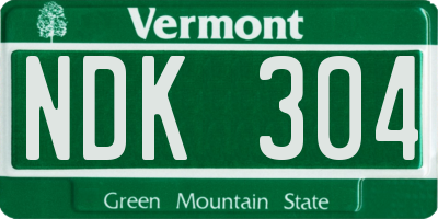VT license plate NDK304