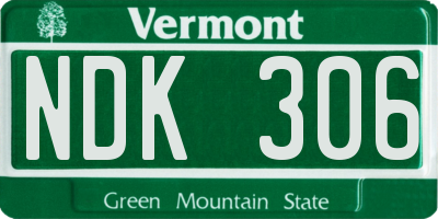 VT license plate NDK306