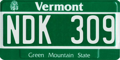 VT license plate NDK309