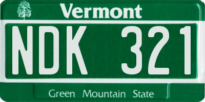 VT license plate NDK321