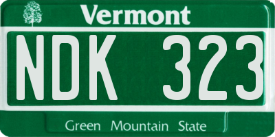 VT license plate NDK323