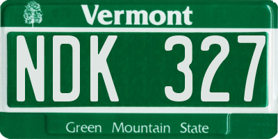 VT license plate NDK327