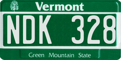 VT license plate NDK328