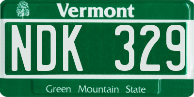 VT license plate NDK329