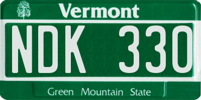 VT license plate NDK330