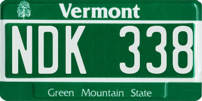 VT license plate NDK338