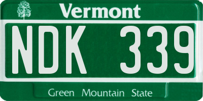 VT license plate NDK339