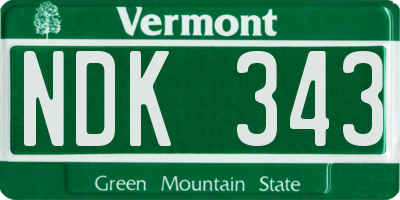 VT license plate NDK343