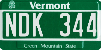 VT license plate NDK344