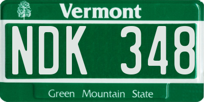 VT license plate NDK348