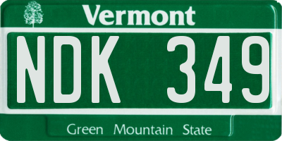 VT license plate NDK349