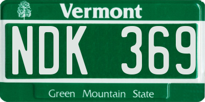 VT license plate NDK369