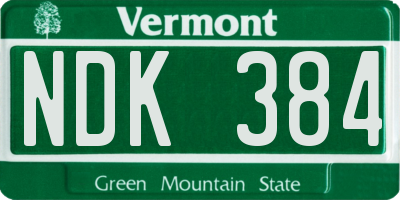 VT license plate NDK384