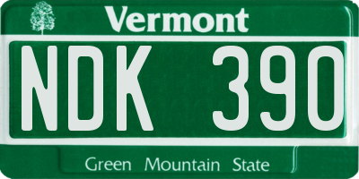 VT license plate NDK390