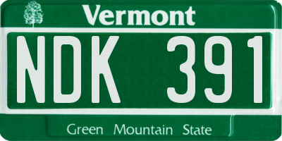 VT license plate NDK391