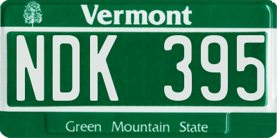 VT license plate NDK395