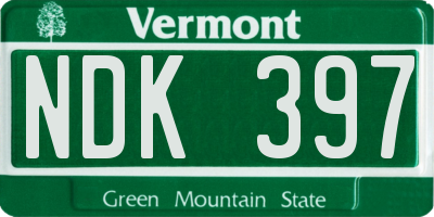 VT license plate NDK397